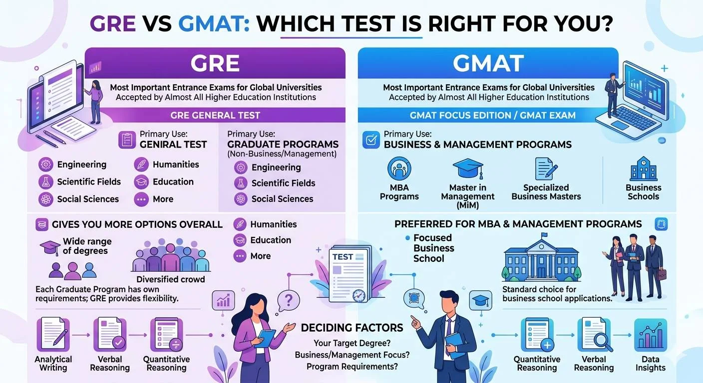 GRE vs GMAT infographic