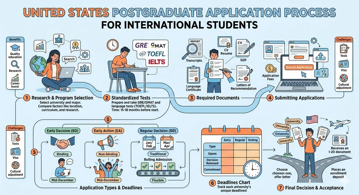 United States Postgraduate Application Process for International Students info