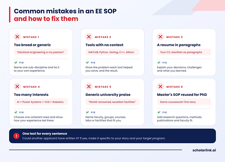 Common Mistakes in an Electrical Engineering SOP