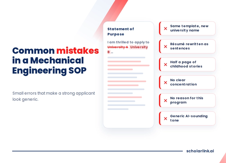 Mistakes to Avoid in a Mechanical Engineering SOP