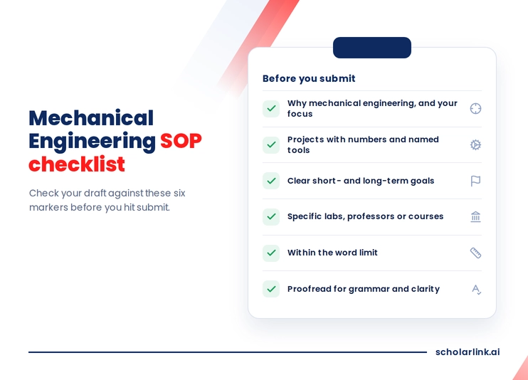 Mechanical Engineering SOP Checklist